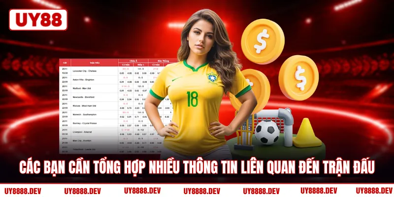 Các bạn cần tổng hợp nhiều thông tin liên quan đến trận đấu